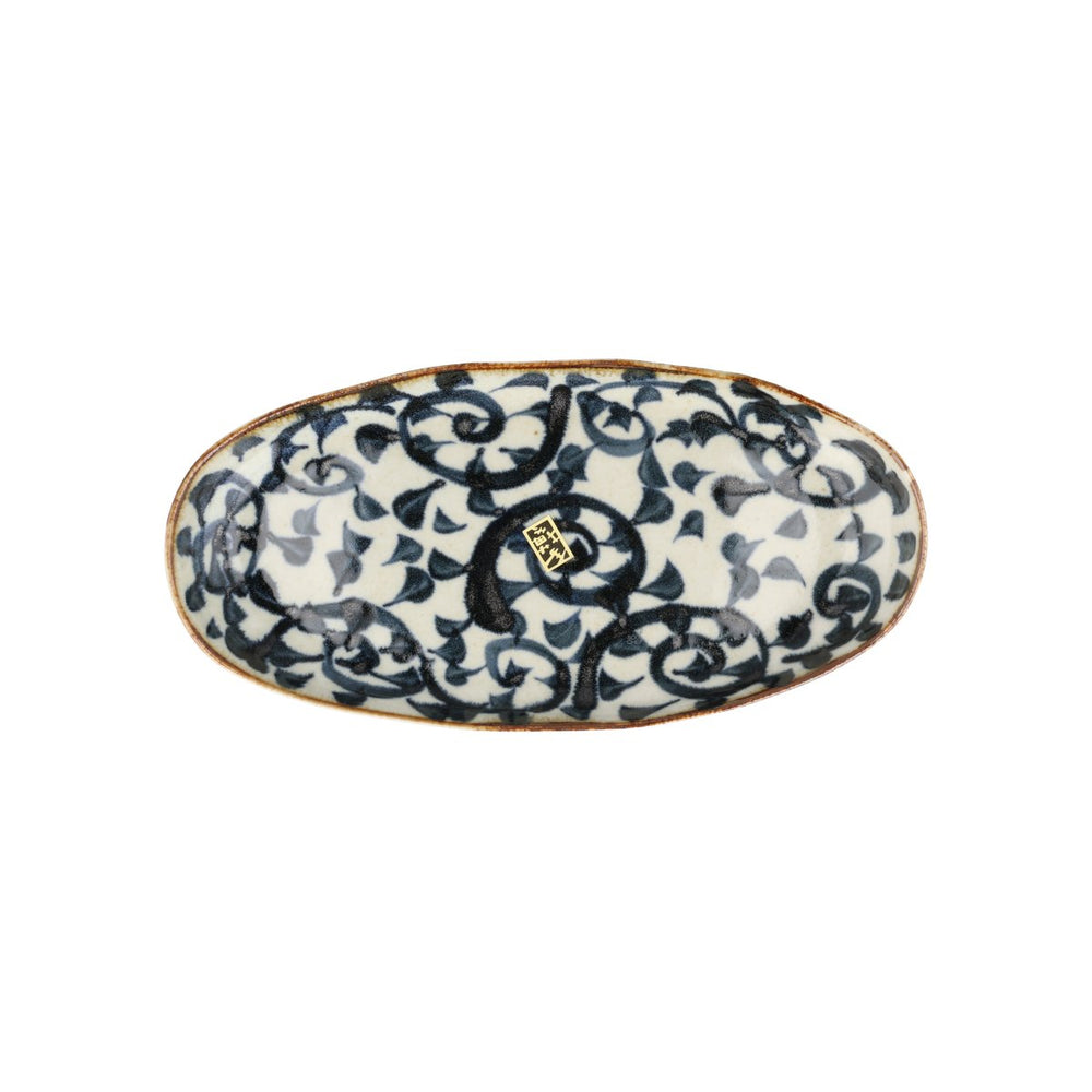 Hand Painted Karakusa Serving Plate, 26cm