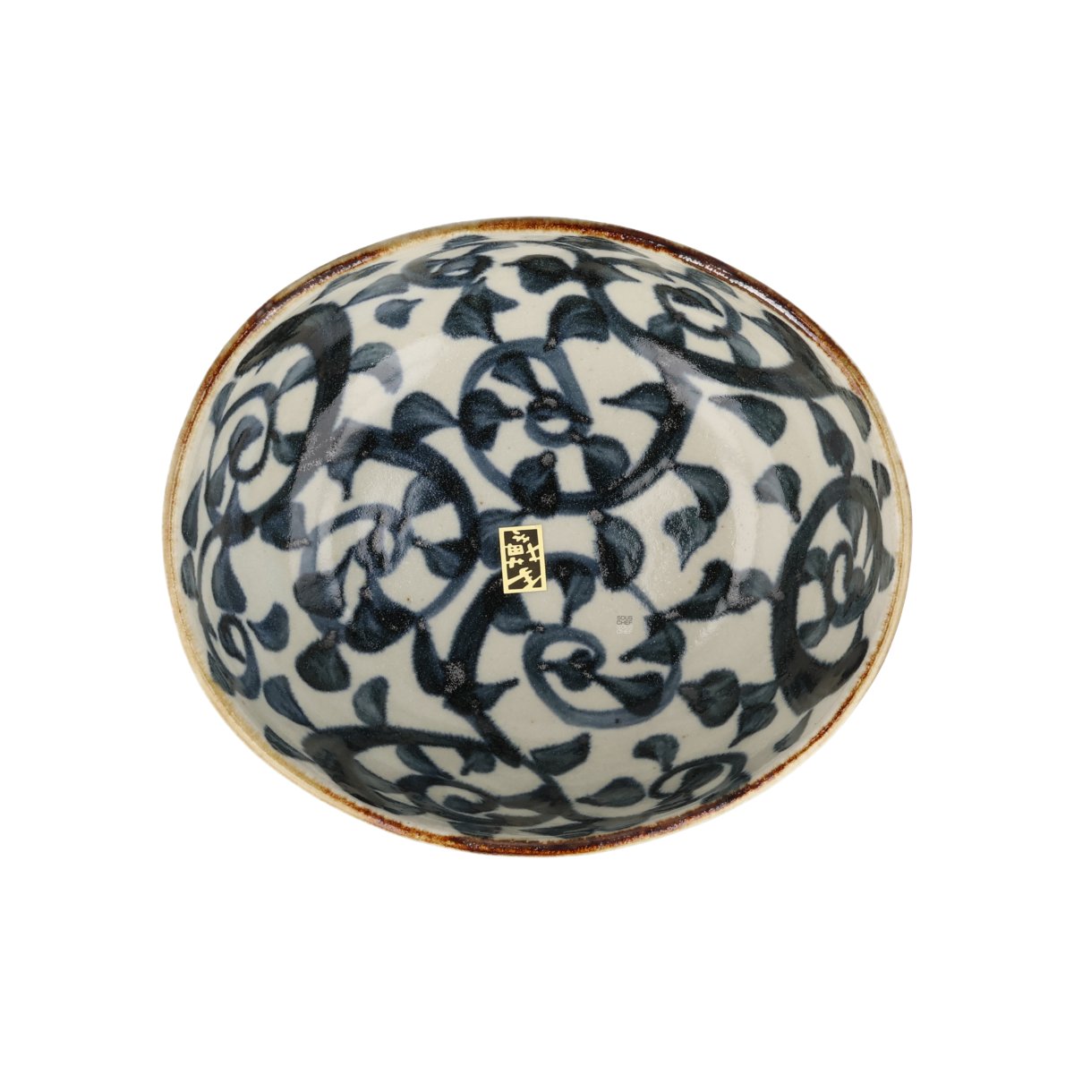 Hand Painted Karakusa Oval Bowl, 18cm