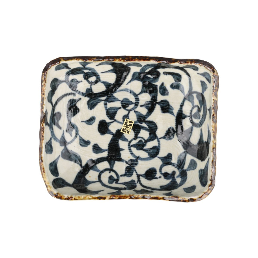 Hand Painted Karakusa Rectangular Dish, 20cm
