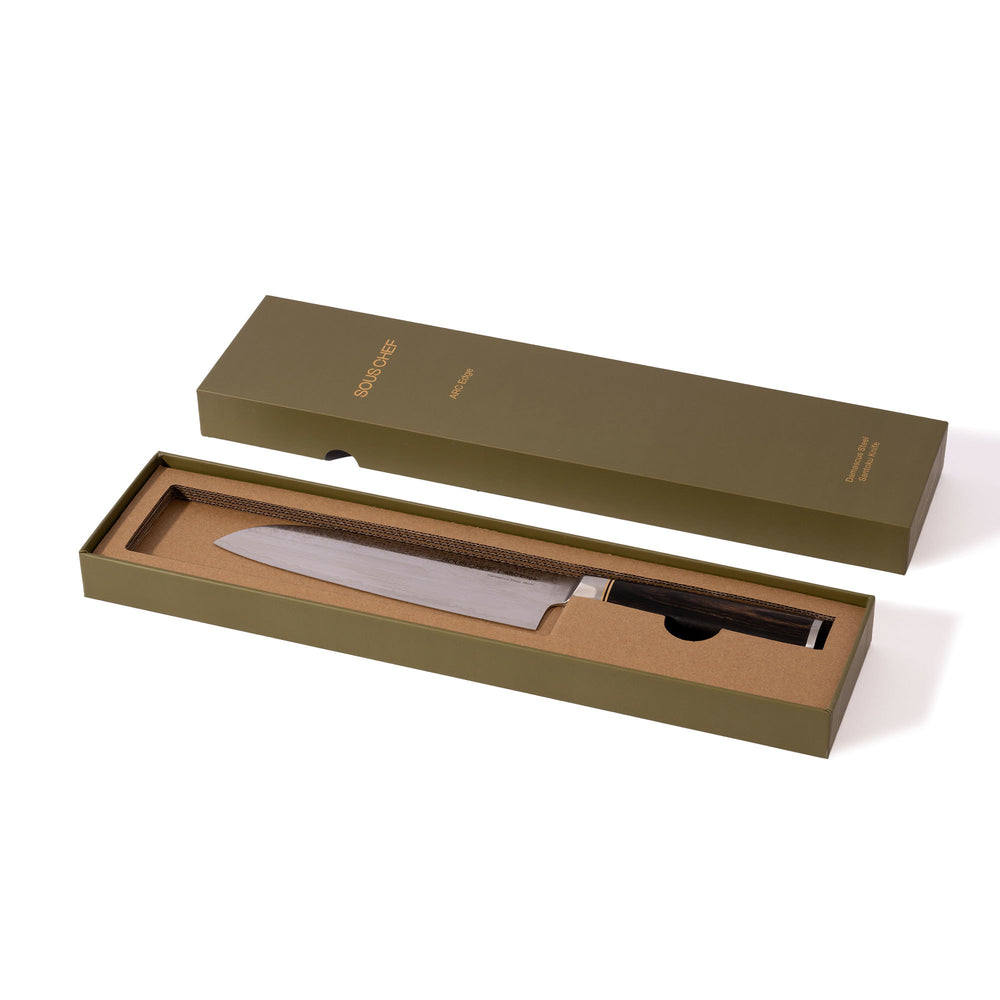 Sous Chef ARC Edge Damascus Steel Santoku Knife, 18cm