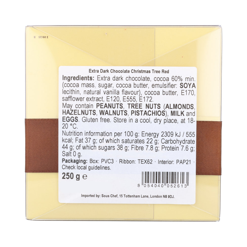 Ziccat Wavy Red Dark Chocolate Christmas Tree, 250g
