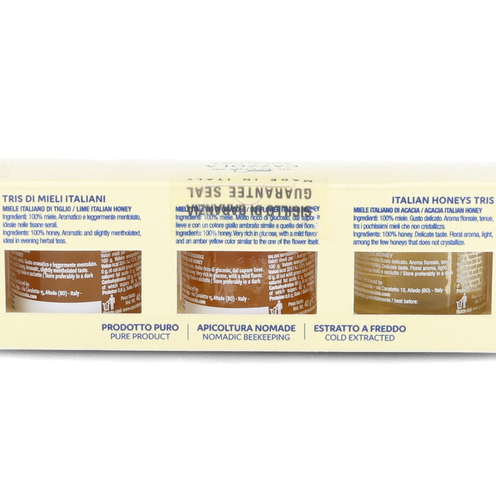 Apicoltura Cazzola Acacia, Sunflower & Lime Honey Gift Trio, 3 x 40g