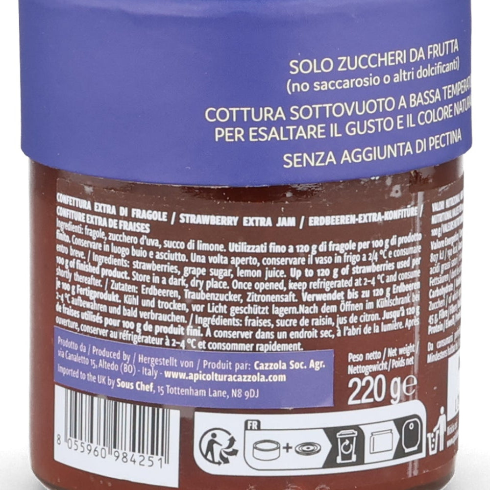 Apicoltura Cazzola Strawberry Jam, 220g
