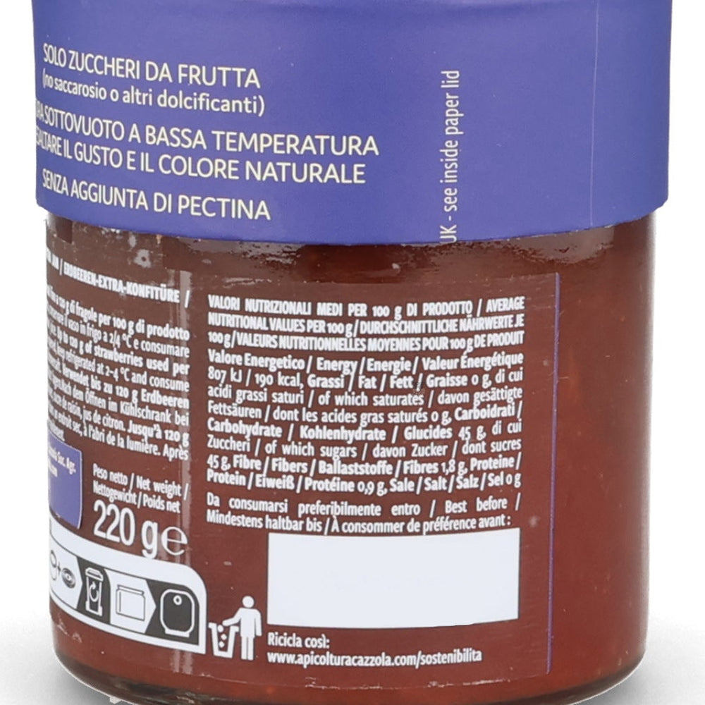 Apicoltura Cazzola Strawberry Jam, 220g