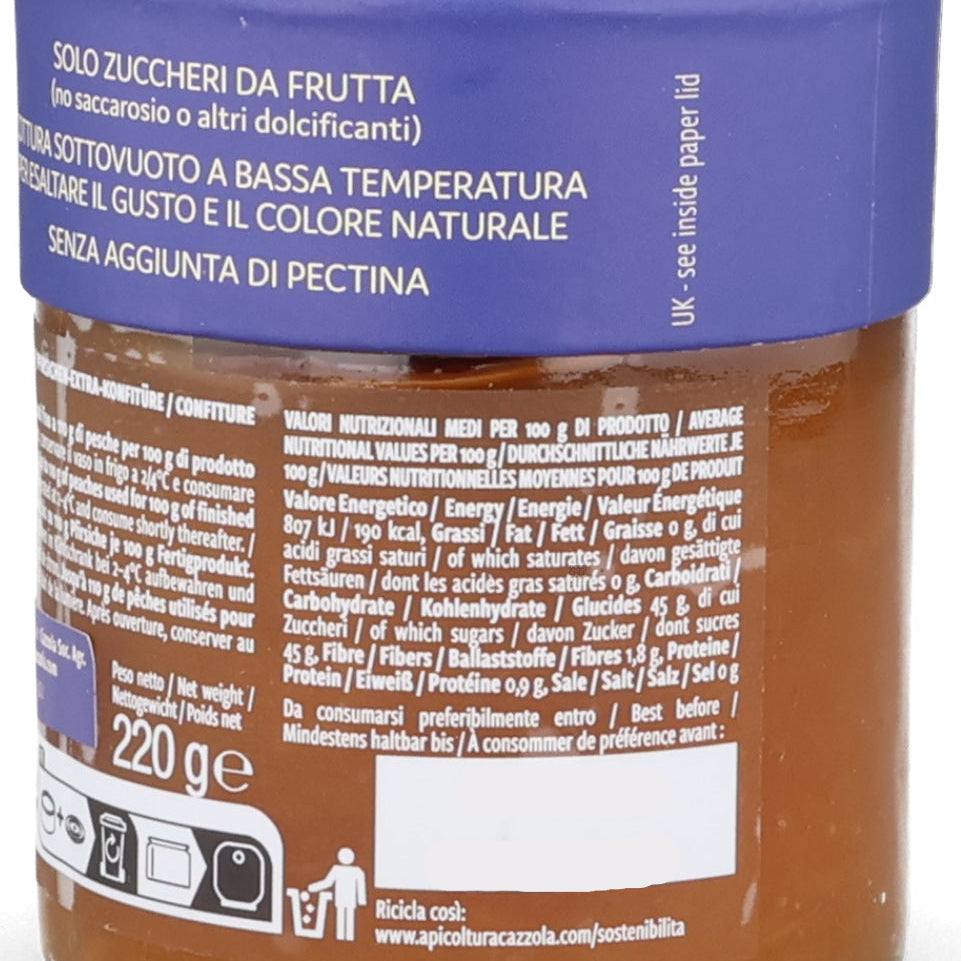 Apicoltura Cazzola Peach Jam, 220g