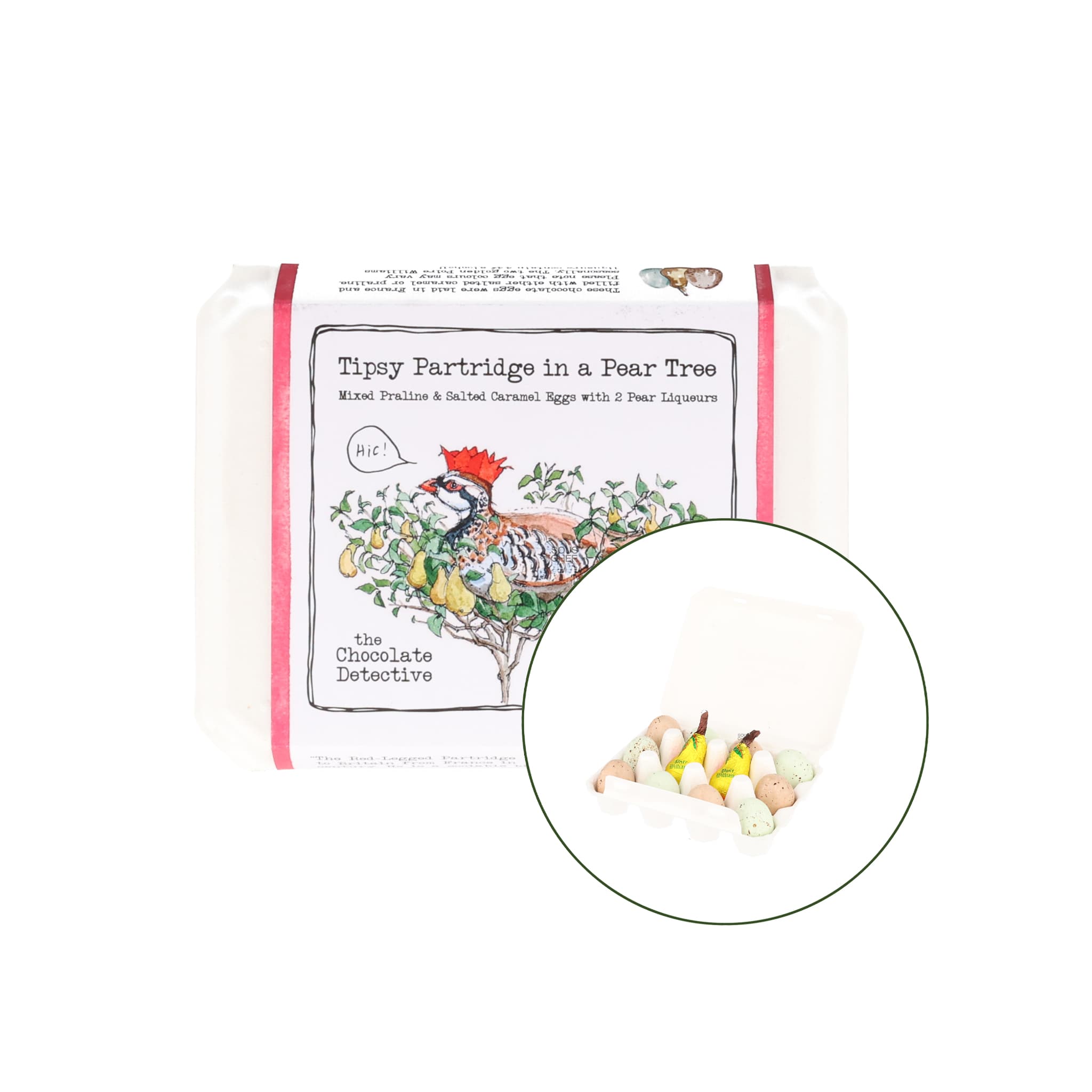 The Chocolate Detective 12 Tipsy Partridge in a Pear Tree Eggs, 140g