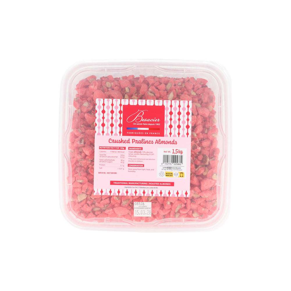 Crushed Pink Pralines 12% Almonds, 1.5kg
