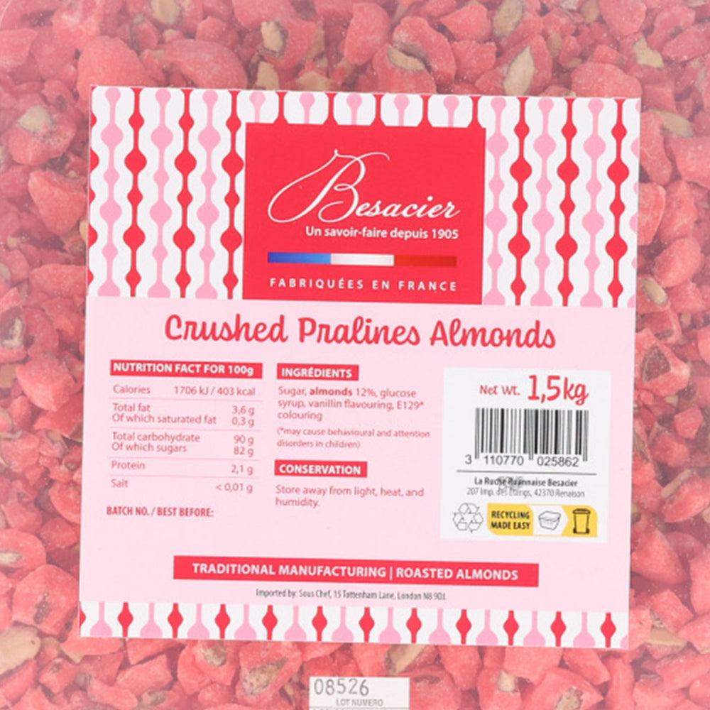 Crushed Pink Pralines 12% Almonds, 1.5kg