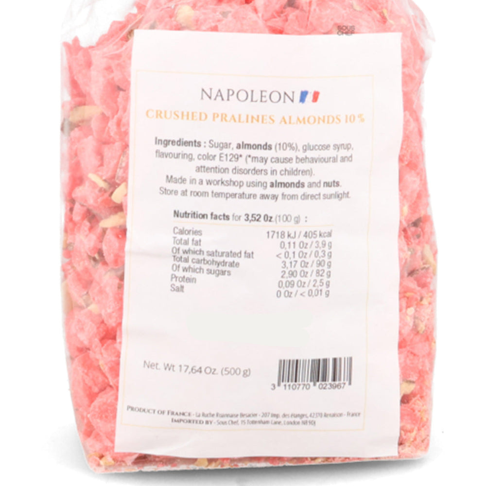 Crushed Pink Pralines 10% Almonds, 500g