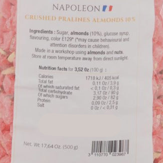 Crushed Pink Pralines 10% Almonds, 500g