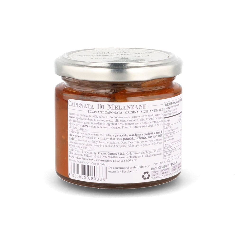 Frantoi Cutrera Sicilian Eggplant Caponata, 190g