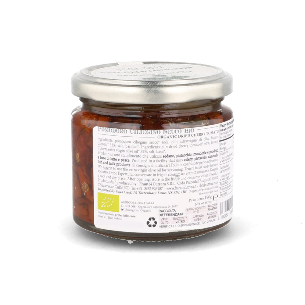 Frantoi Cutrera Organic Dried Cherry Tomatoes in Extra Virgin Olive Oil, 190g