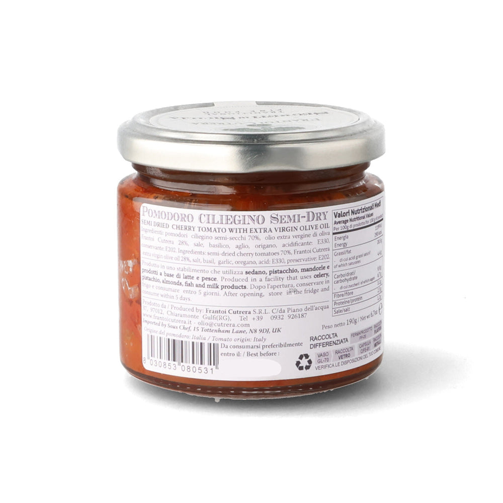 Frantoi Cutrera Semi-Dried Tomatoes in Extra Virgin Olive Oil, 190g