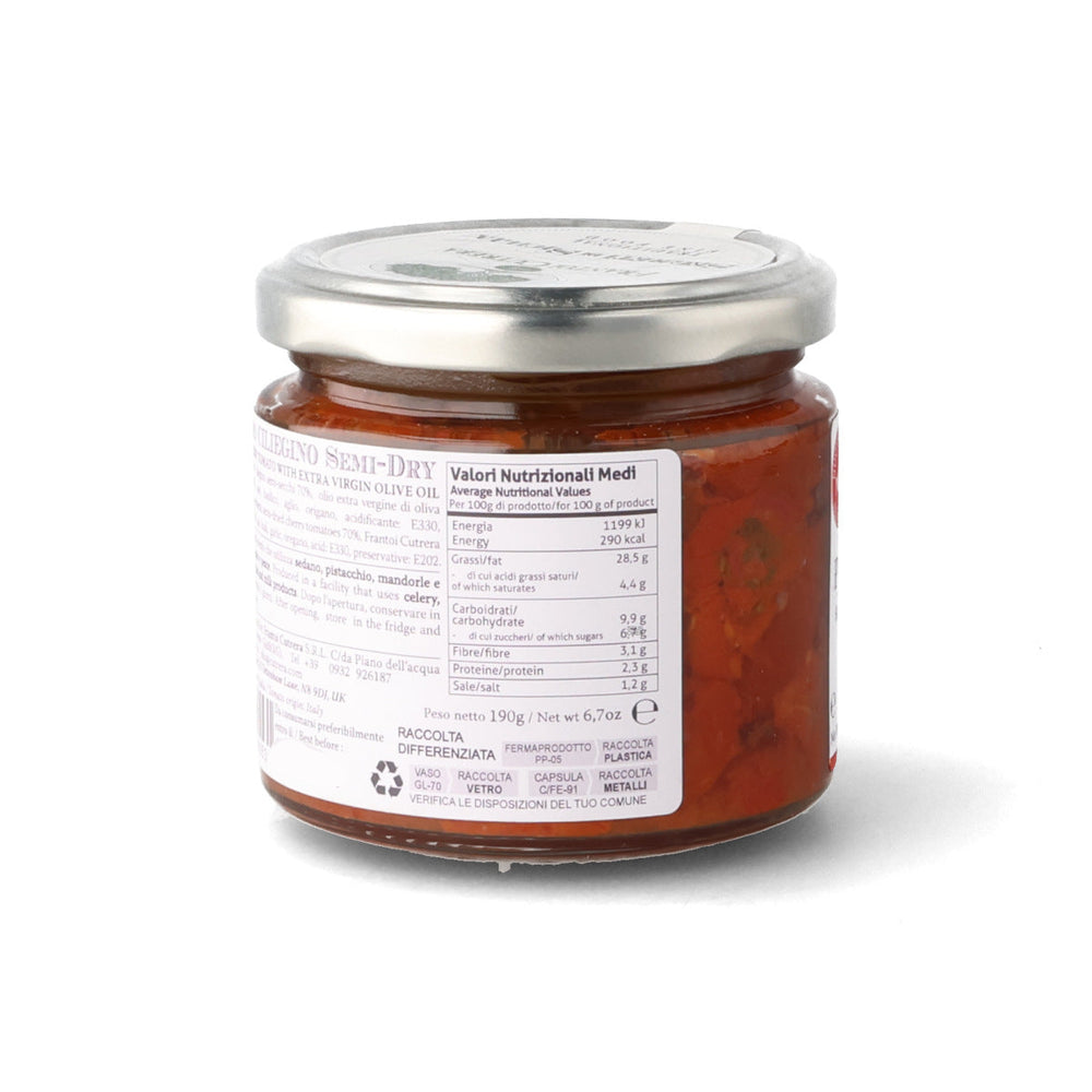 Frantoi Cutrera Semi-Dried Tomatoes in Extra Virgin Olive Oil, 190g