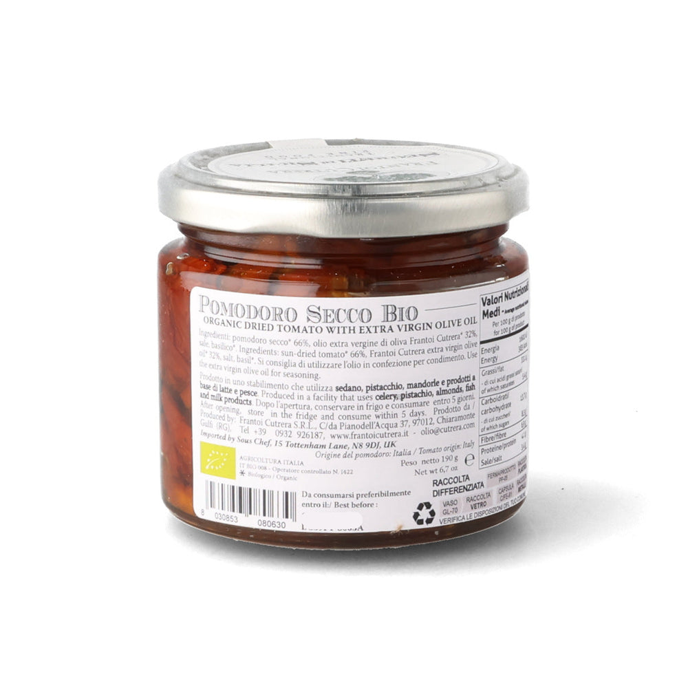 Frantoi Cutrera Organic Dried Tomatoes in Extra Virgin Olive Oil, 190g