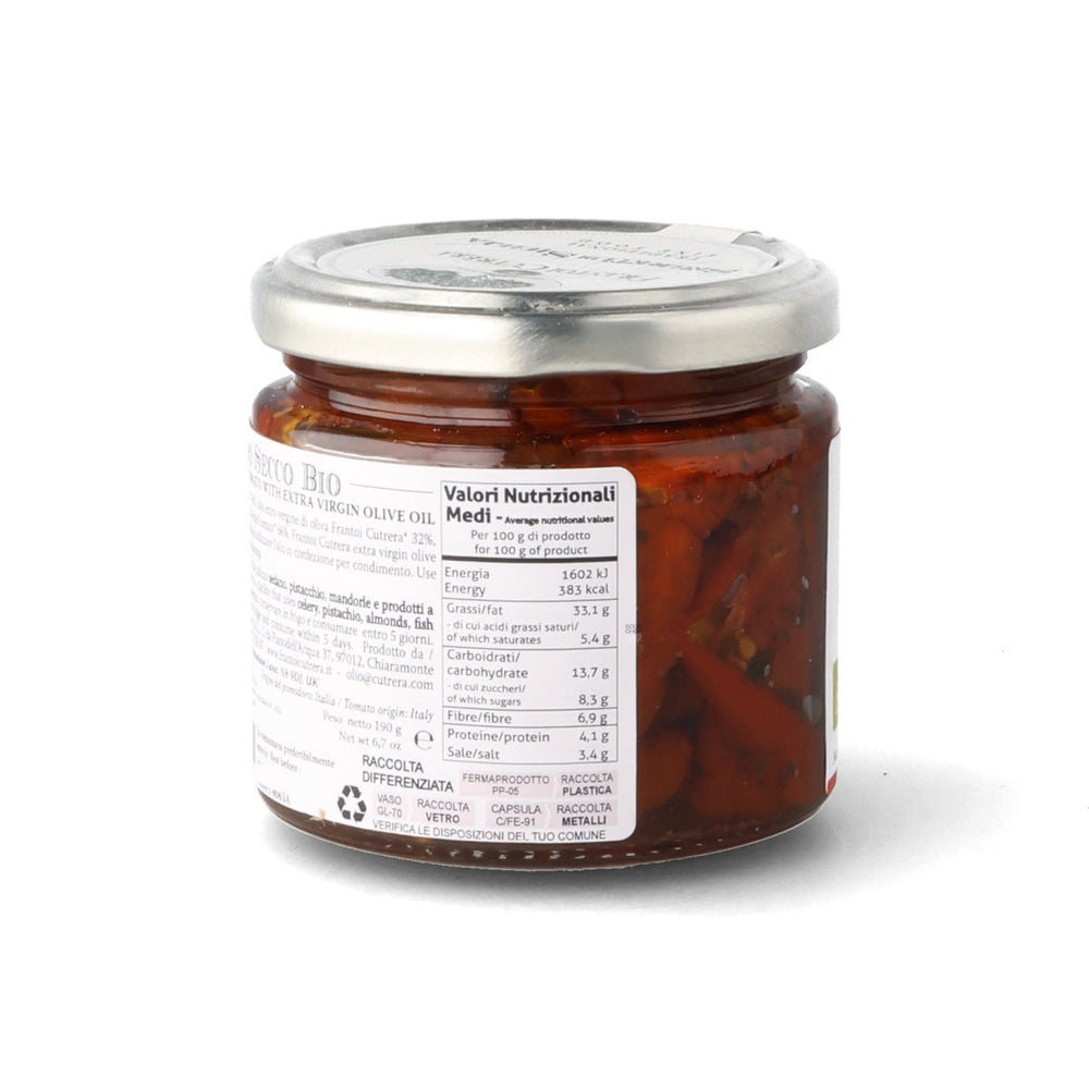 Frantoi Cutrera Organic Dried Tomatoes in Extra Virgin Olive Oil, 190g
