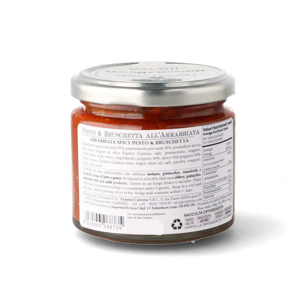 Frantoi Cutrera Arrabbiata Spicy Pesto & Bruschetta, 190g