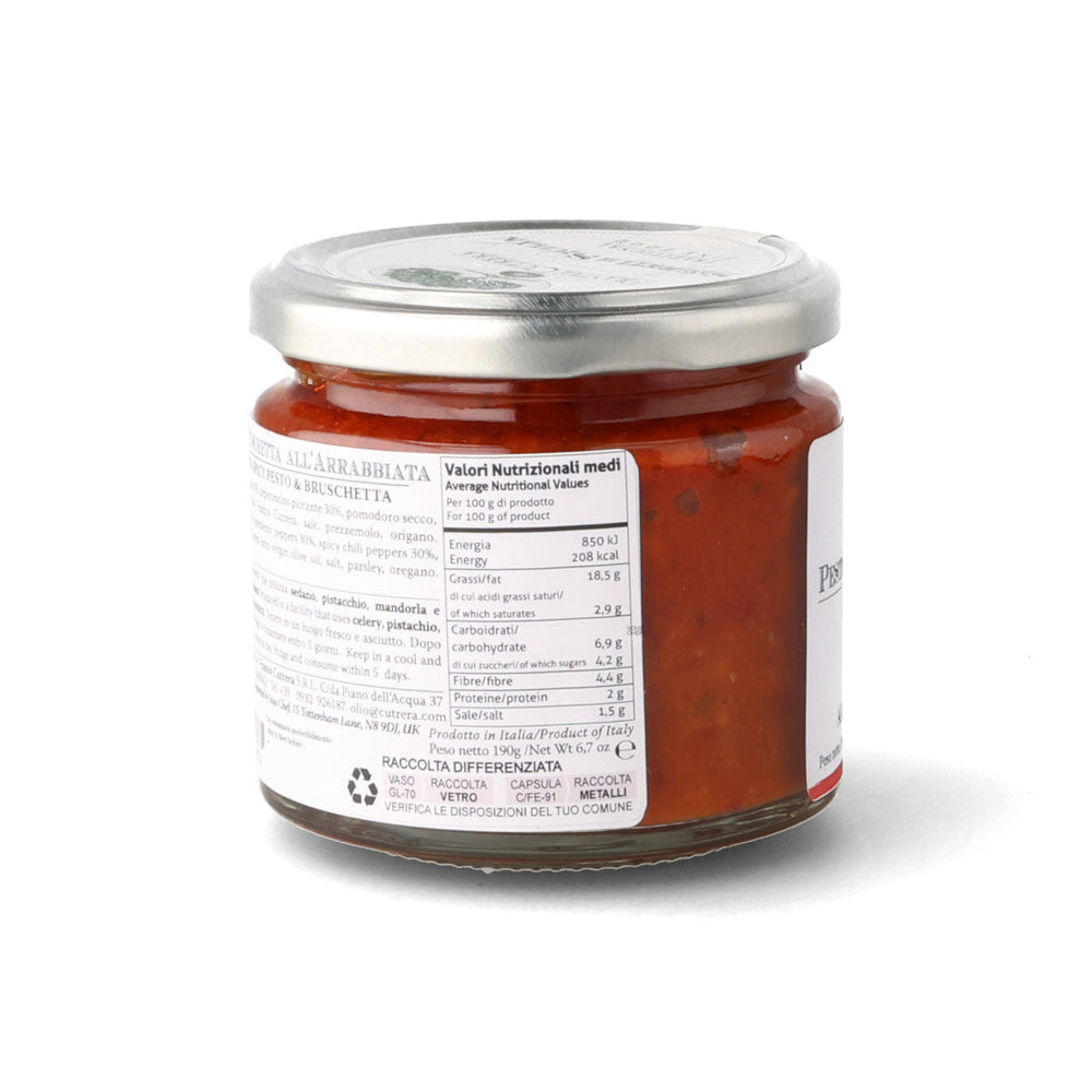 Frantoi Cutrera Arrabbiata Spicy Pesto & Bruschetta, 190g