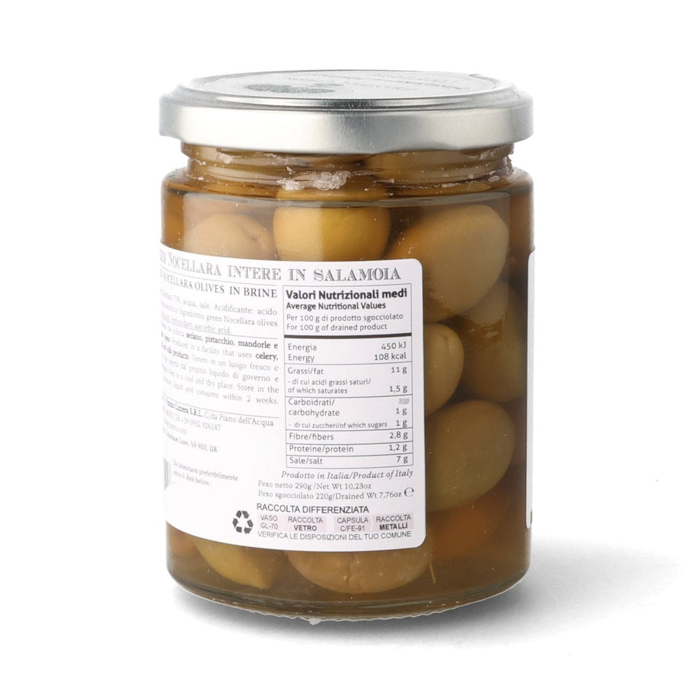 Frantoi Cutrera Whole Green Nocellara Olives in Brine, 290g