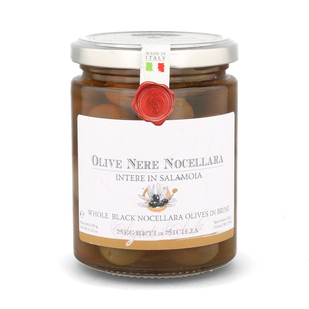 Frantoi Cutrera Whole Black Nocellara Olives in Brine, 290g