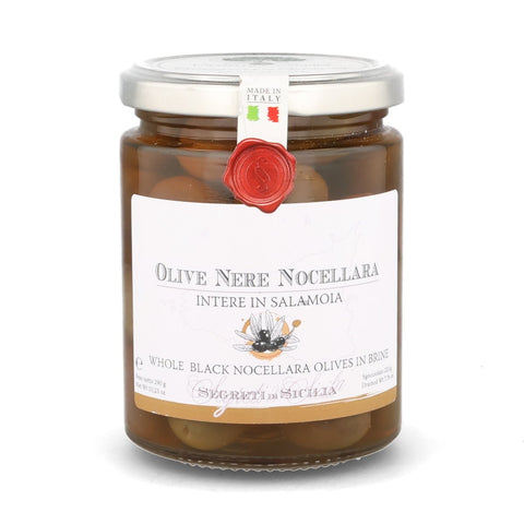 Frantoi Cutrera Whole Black Nocellara Olives in Brine, 290g