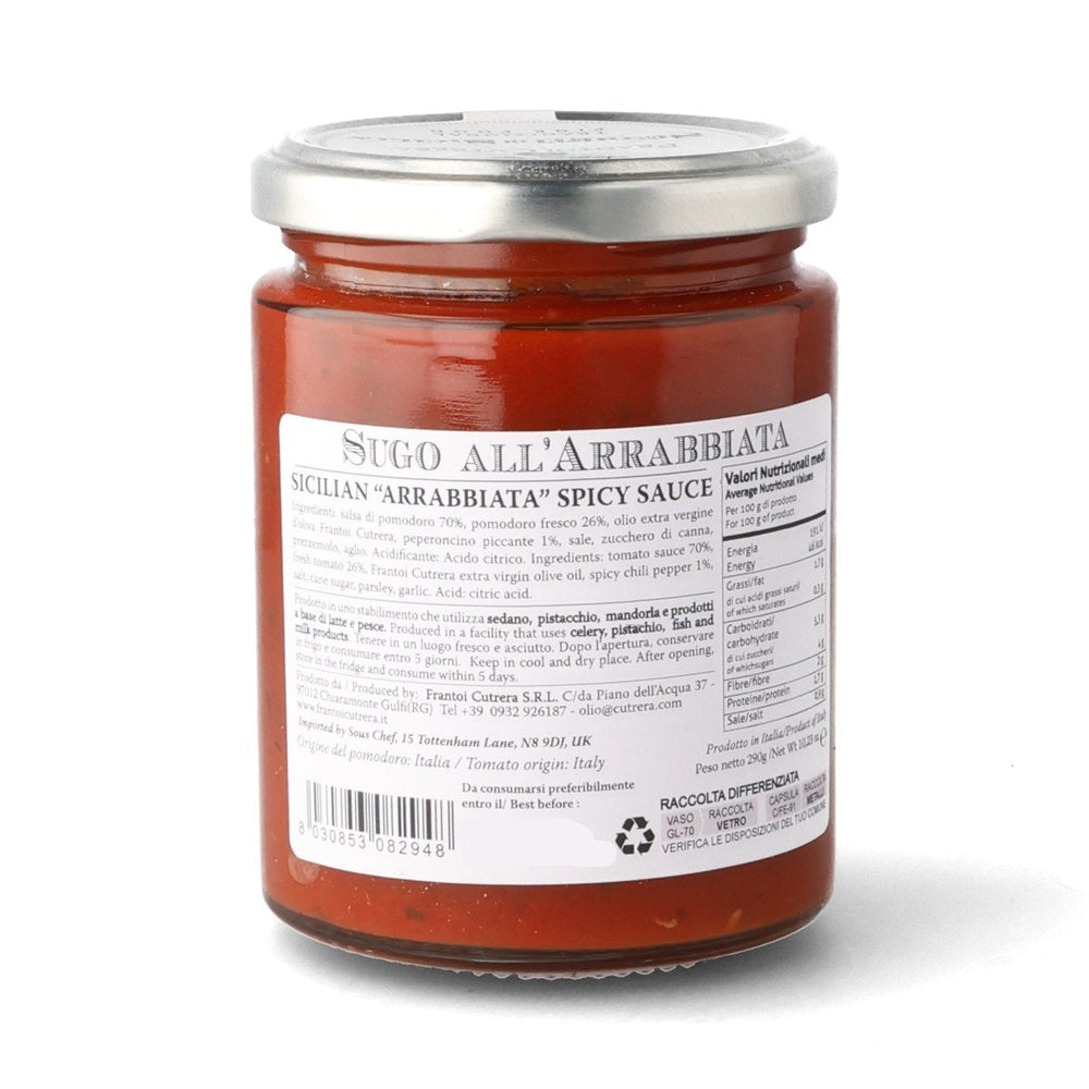 Frantoi Cutrera Sicilian "Arrabbiata" Spicy Sauce with Fresh Tomato, 290g