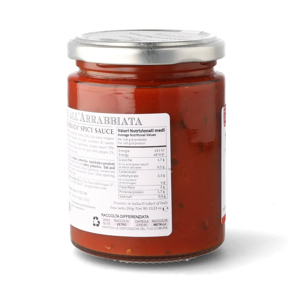 Frantoi Cutrera Sicilian "Arrabbiata" Spicy Sauce with Fresh Tomato, 290g