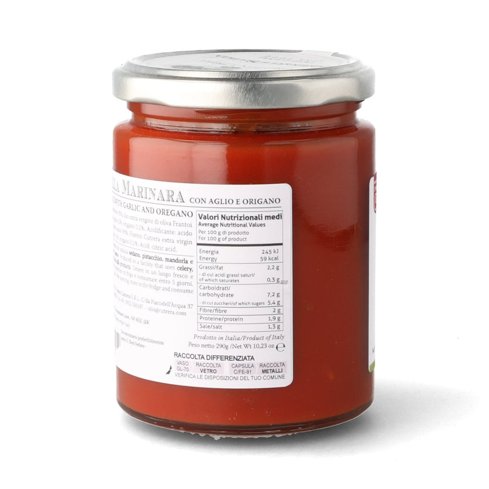 Frantoi Cutrera Marinara Tomato Sauce with Garlic & Oregano, 290g