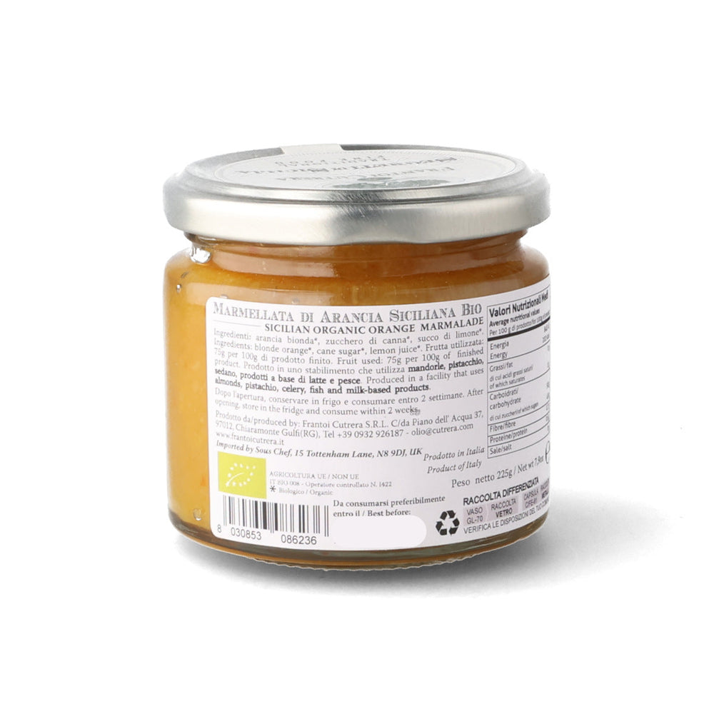 Frantoi Cutrera Organic Sicilian Orange Marmalade, 225g