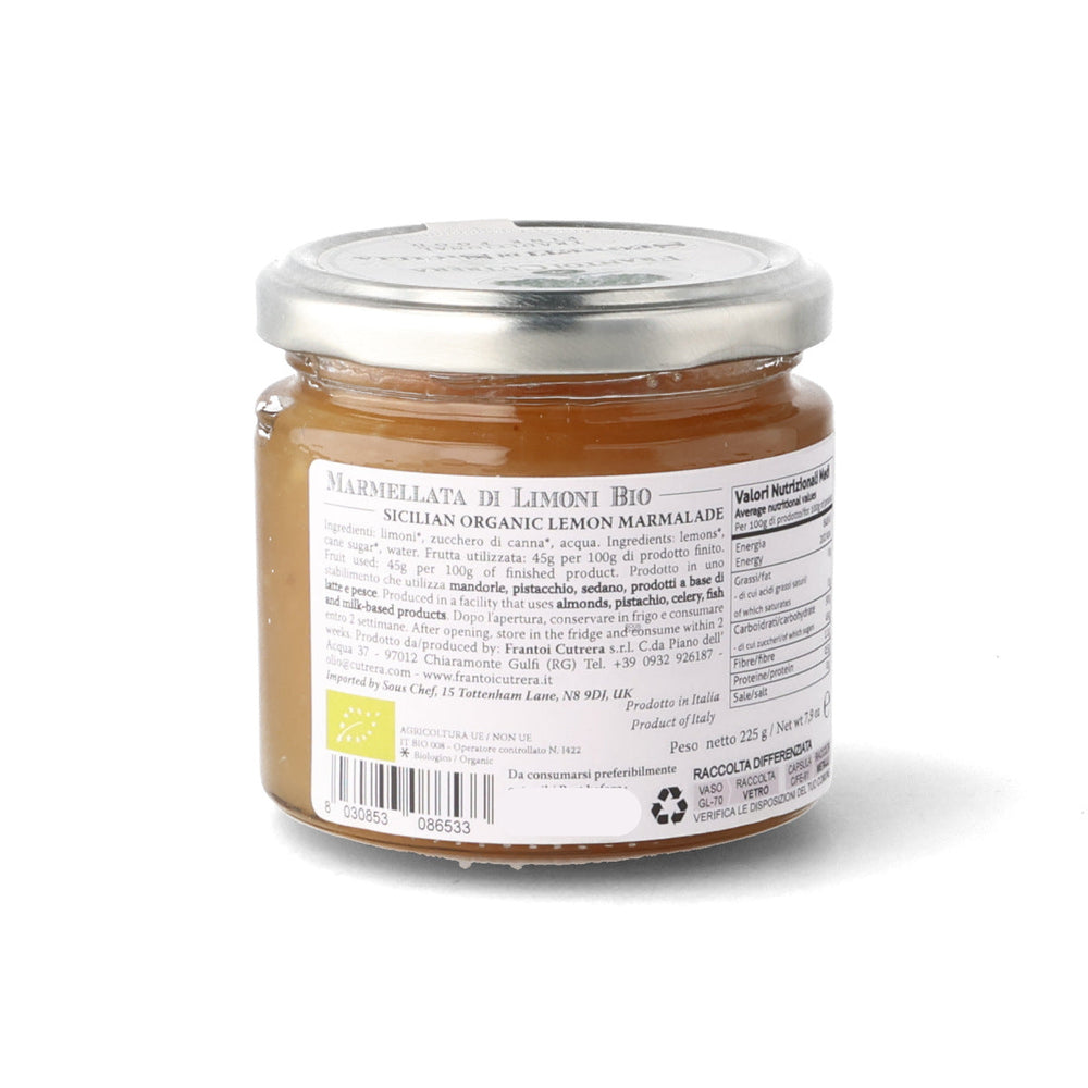 Frantoi Cutrera Organic Sicilian Lemon Marmalade, 225g