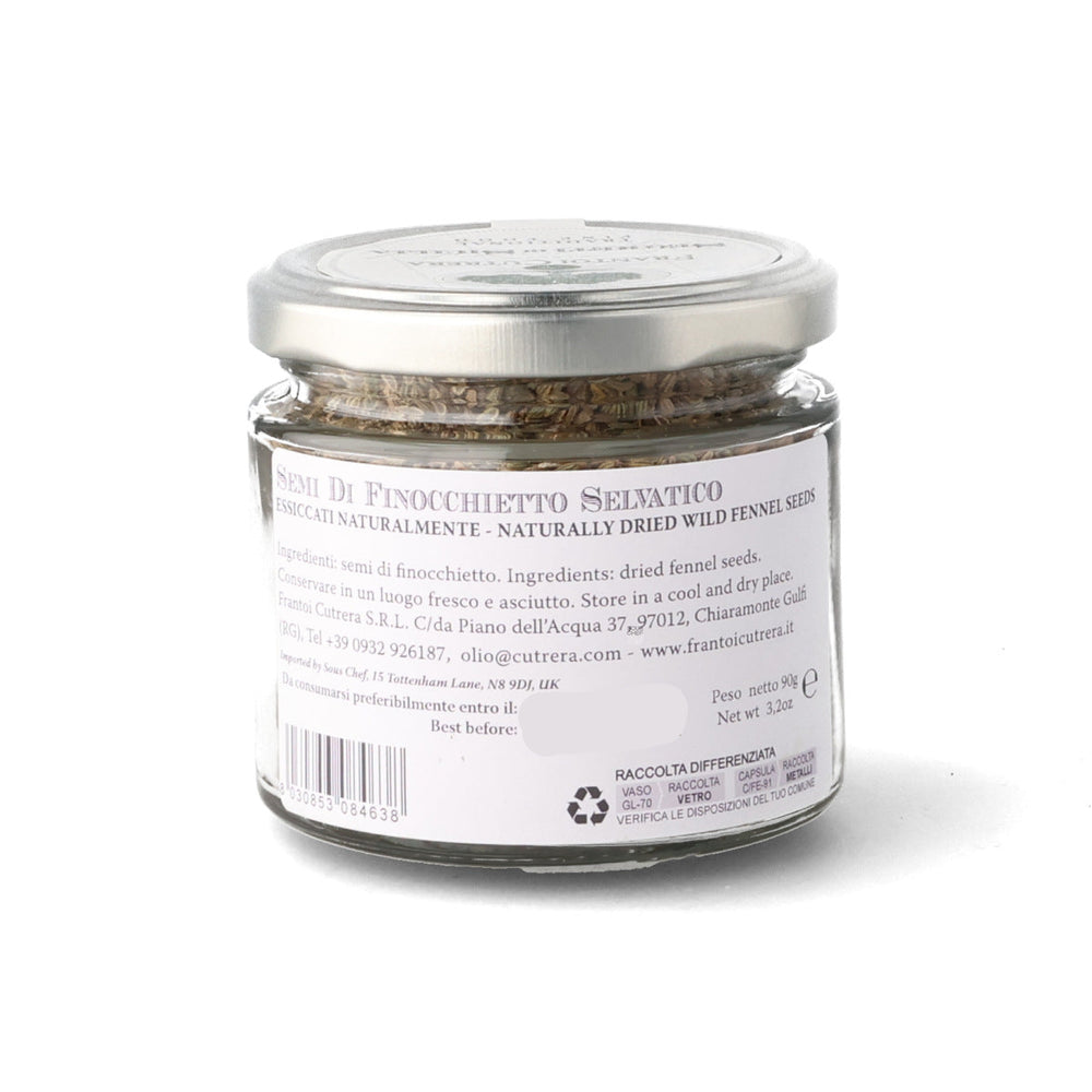 Frantoi Cutrera Naturally Dried Seeds of Hyblaean Wild Fennel, 90g