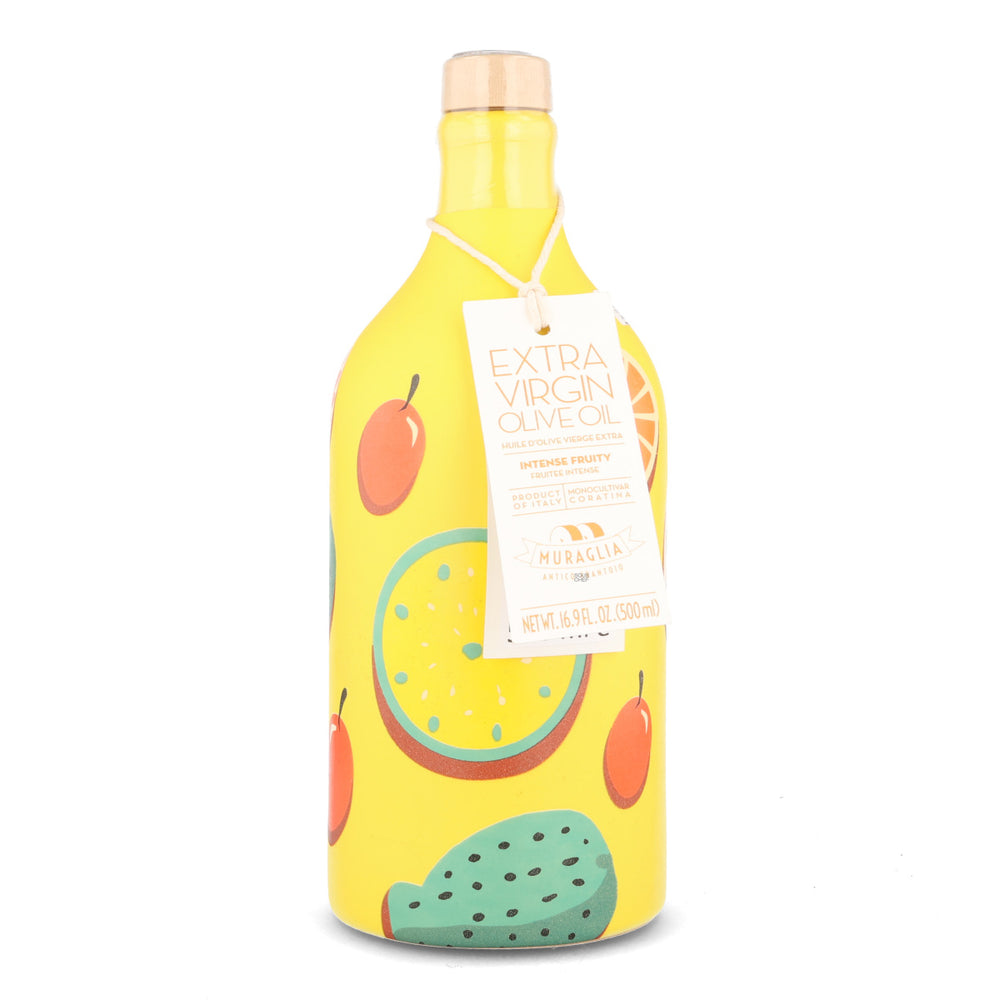 Frantoio Muraglia Medium Fruity Extra Virgin Olive Oil in Mediterranean Fruits Bottle, 500ml