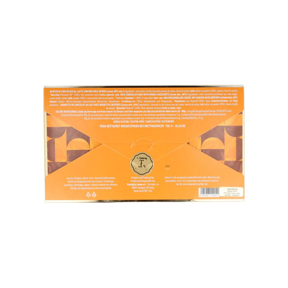 Leone Milk Chocolate Block with Hazelnuts, 750g