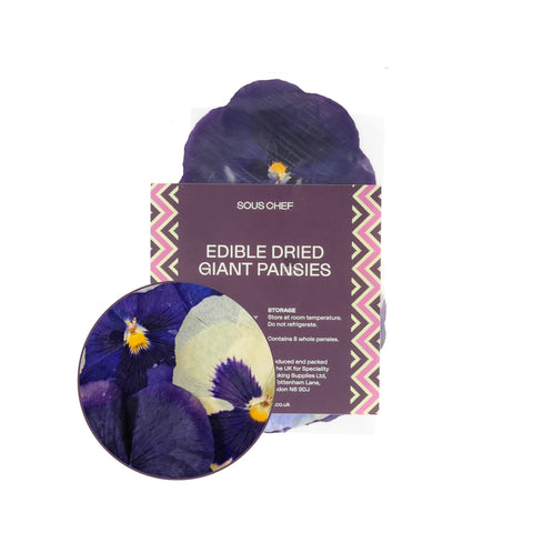 Edible Dried & Pressed Giant Pansies, 8 pieces
