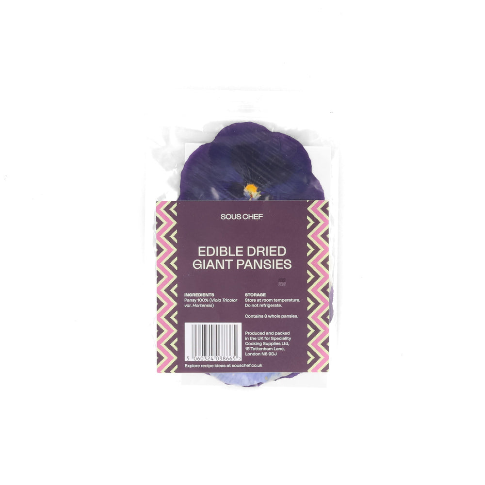 Edible Dried & Pressed Giant Pansies, 8 pieces