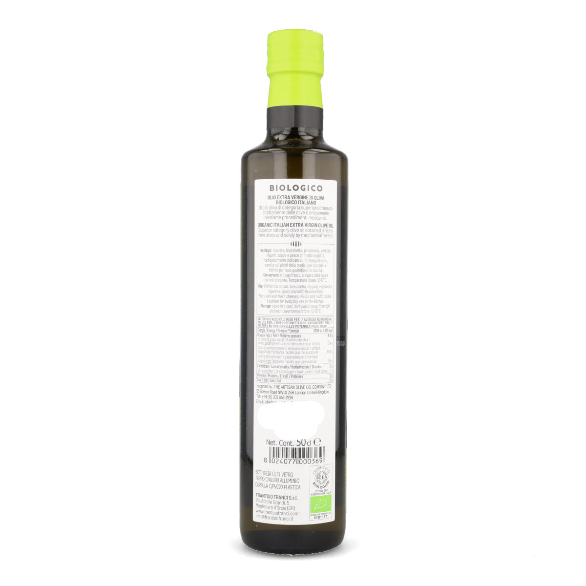 Frantoio Franci Bio Organic Extra Virgin Olive Oil, 500ml
