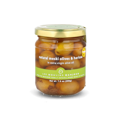 Moulins Mahjoub Meski Olives with Harissa, 200g