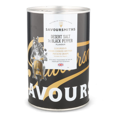 Savoursmiths Desert Salt & Black Pepper Crisps in Tin, 100g
