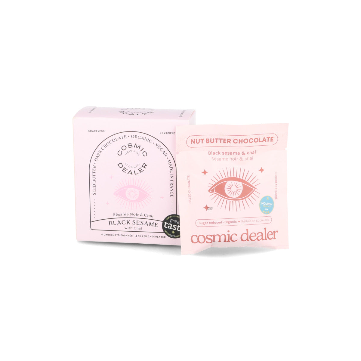 Cosmic Dealer Box of 4 Black Sesame & Chai Filled Chocolates, 320g