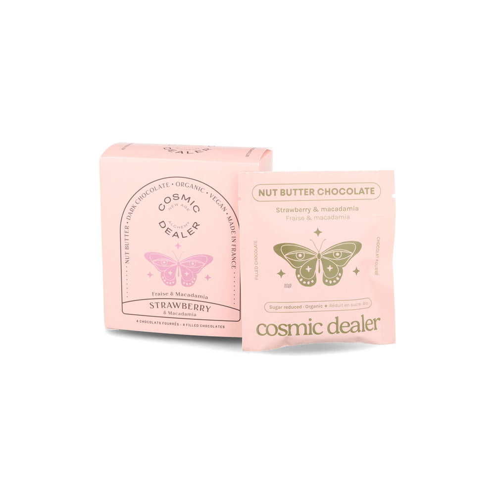 Cosmic Dealer Box of 4 Strawberry & Macadamia Nut Butter Filled Chocolates, 320g