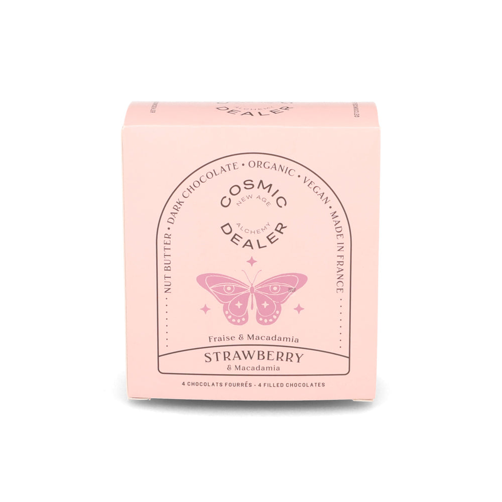 Cosmic Dealer Box of 4 Strawberry & Macadamia Nut Butter Filled Chocolates, 320g