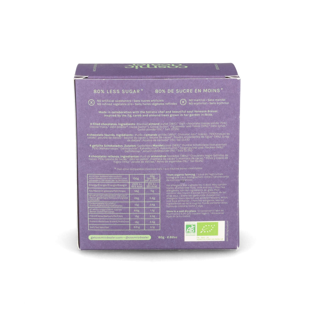 Cosmic Dealer Box of 4 Salty Fig with Almond & Carob Filled Chocolates, 320g