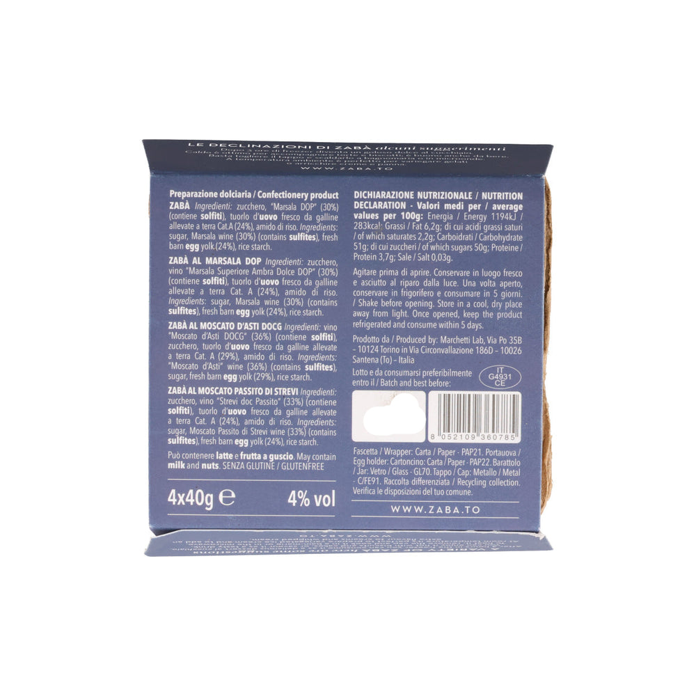 Zaba Italian Zabaione Mini Gift Selection in Egg Carton, 4 x 40g