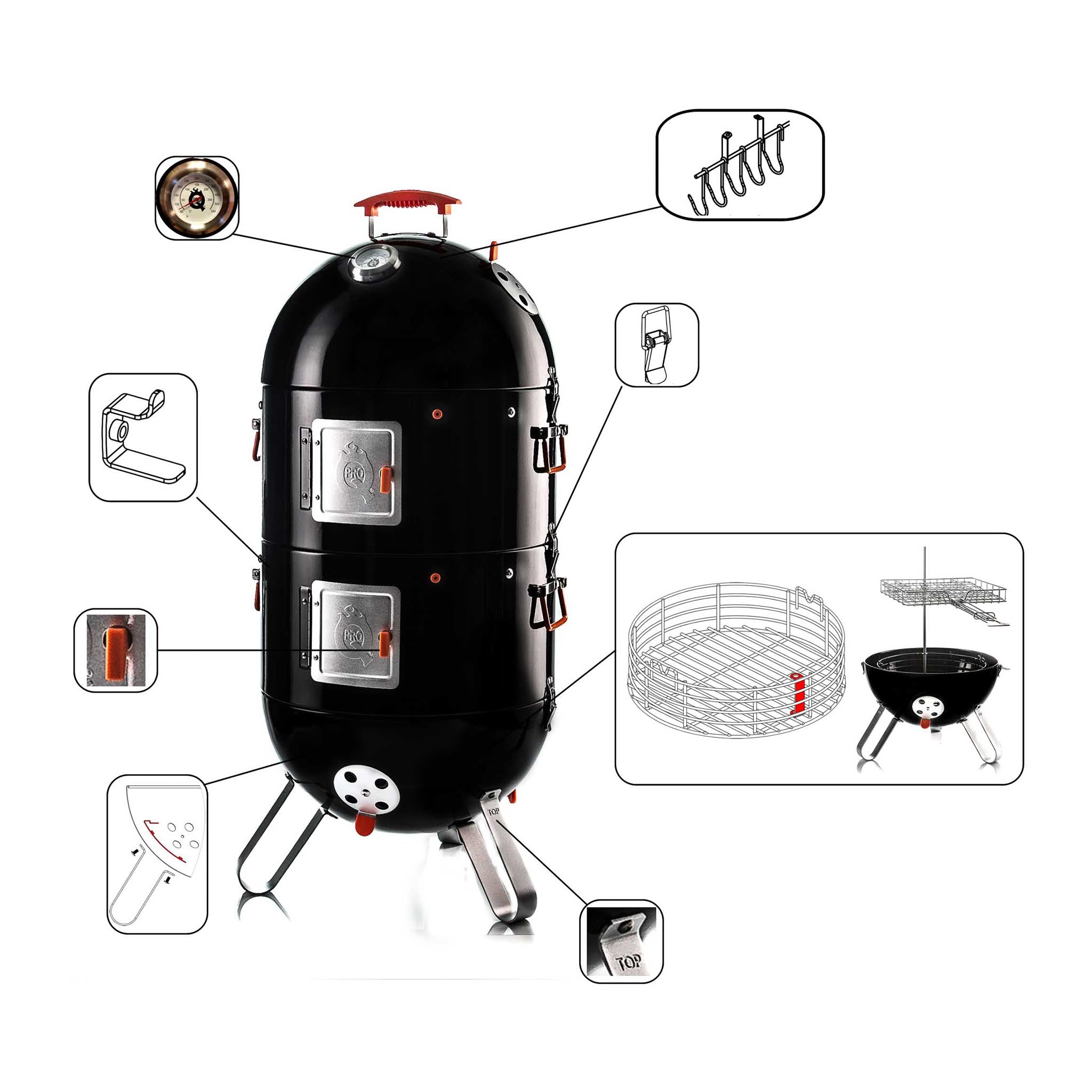 ProQ Frontier Elite 3in1 BBQ Smoker | Buy online at Sous Chef UK