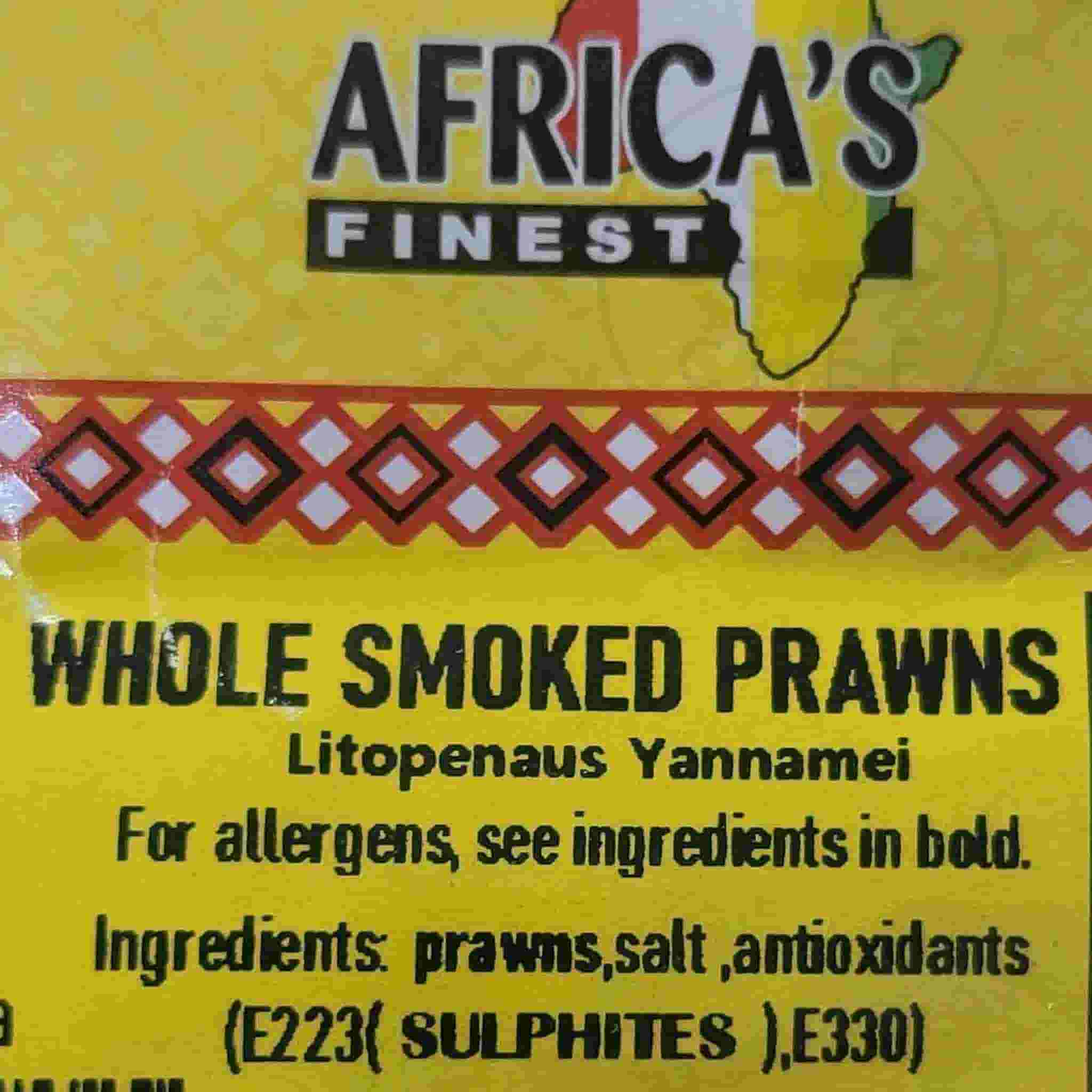 Africas Finest Whole Smoked Prawns, 70g