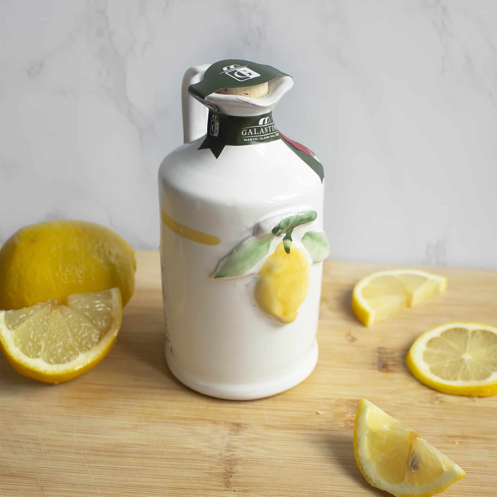 Puglian Olive Oil with Lemon in Terracotta Bottle 250ml
