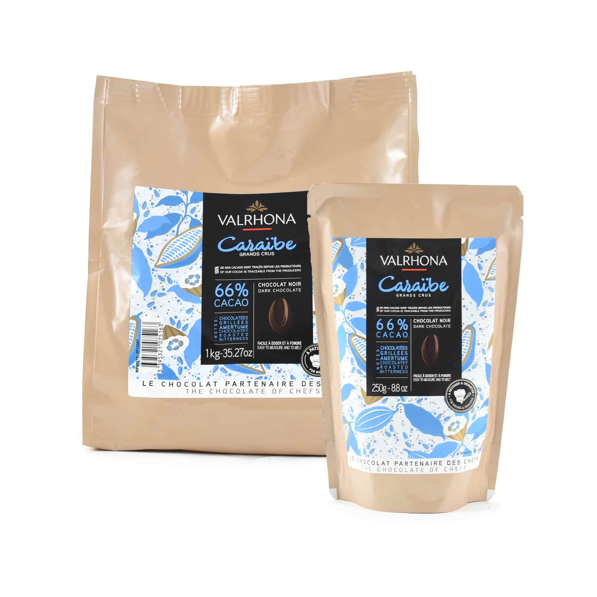 Valrhona Caraibe 66% Dark Chocolate Chips