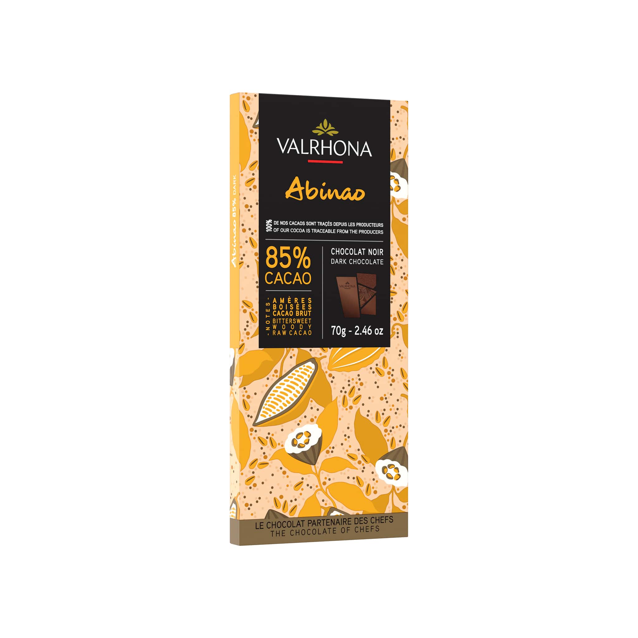 Valrhona Dark Abinao 85% Dark Chocolate Bar 70g