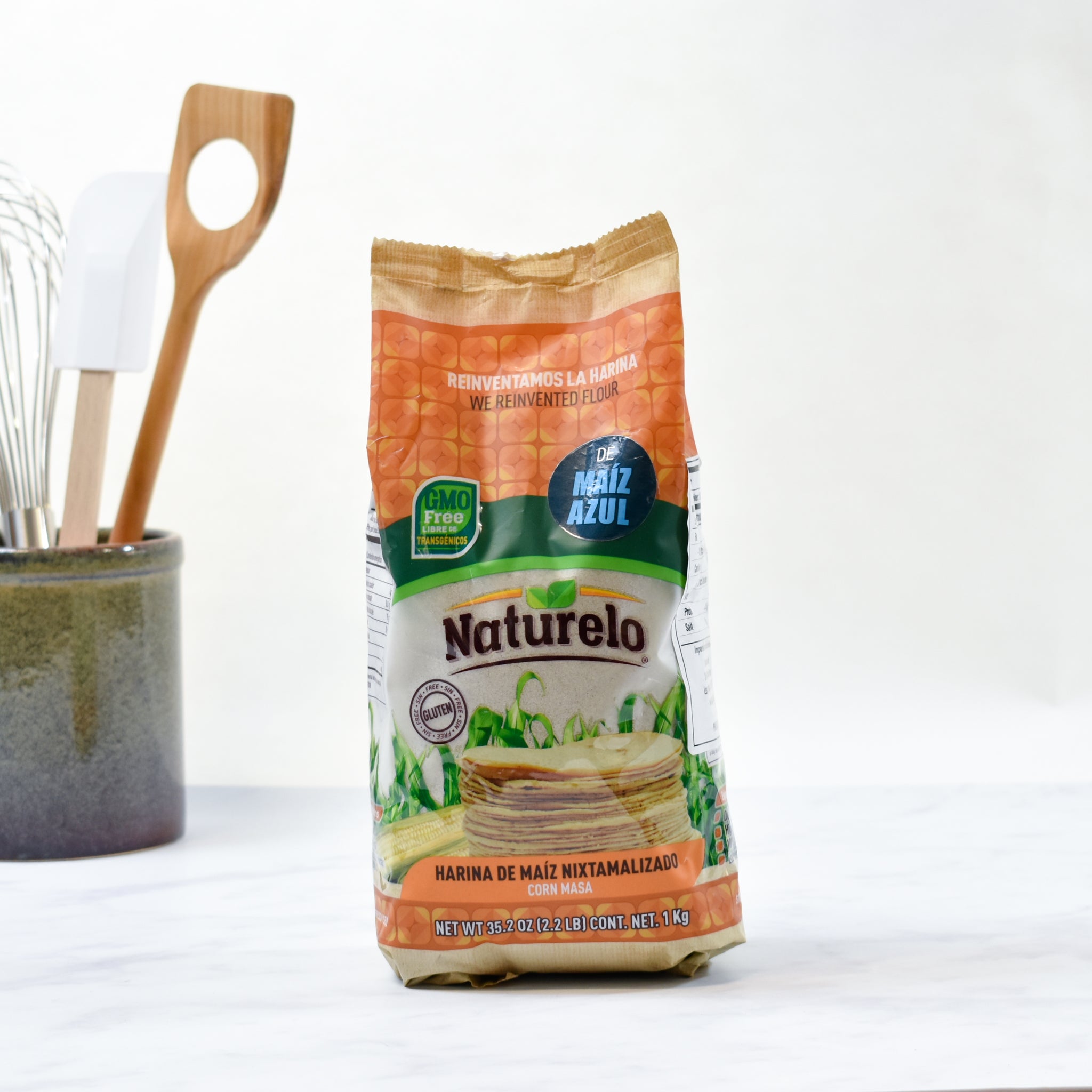 Naturelo Blue Masa Harina 1kg Ingredients Flour Grains & Seeds lifestyle packaging photo