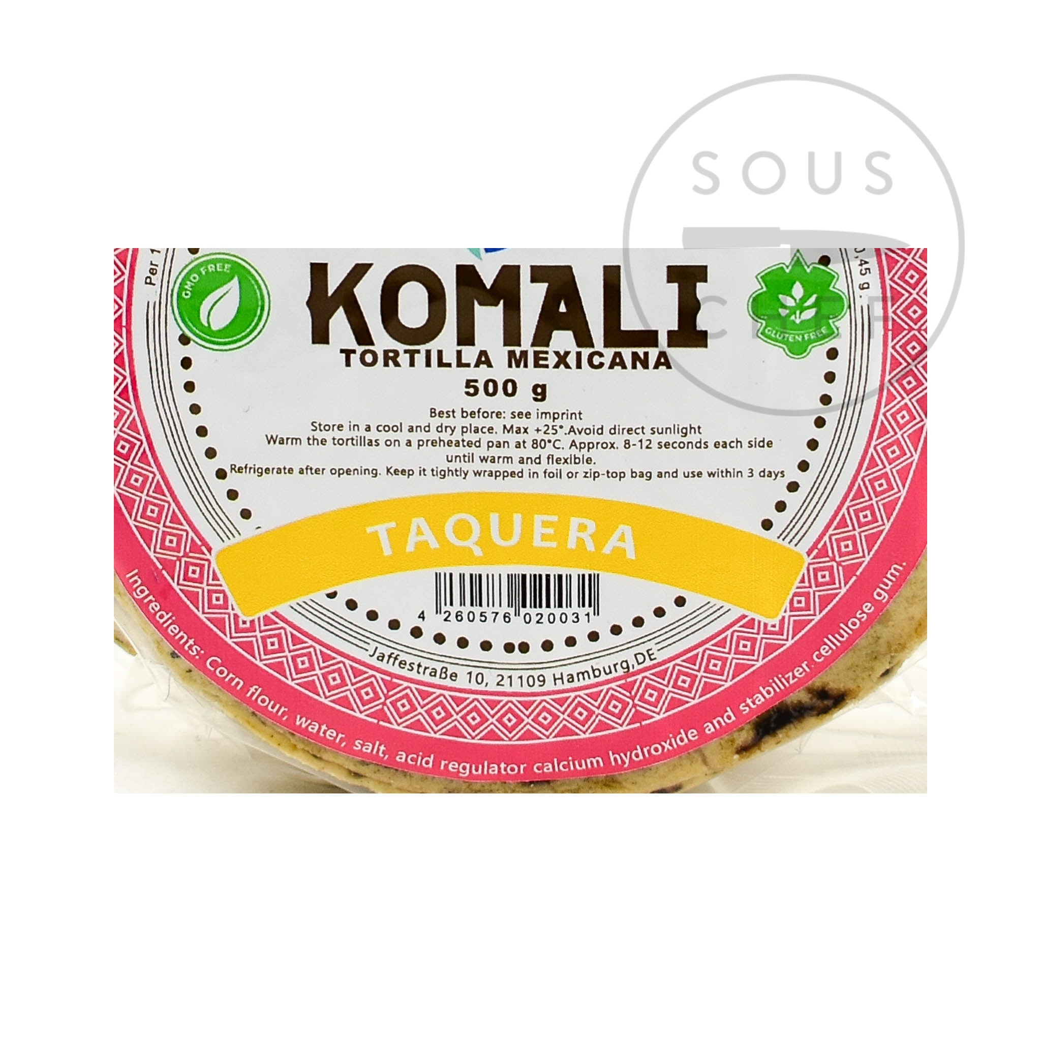 Komali Tortilla Taquera 12cm 500g Ingredients Nutritional Information Mexican Food and Cooking